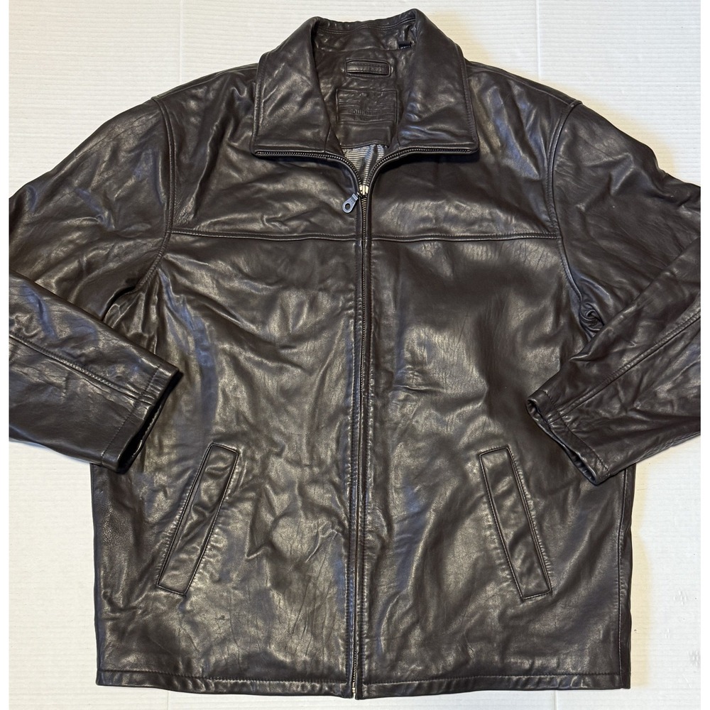 ROUNDTREE & YORKE - Men's Brown Lambskin Leather Jacket - Size X-Large‎ XL